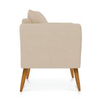 Kit 02 Poltronas Marilia Linho Pés Palito Castanho - D'rossi Cor A19 Grosso Bege - 6