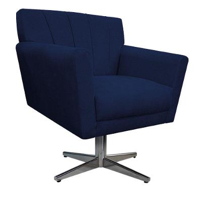 Poltrona Laura Suede Azul Marinho
