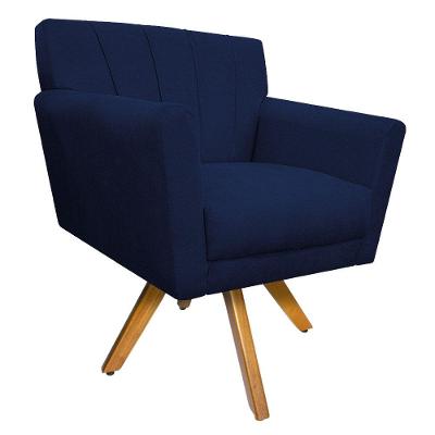 Poltrona Laura Suede Azul Marinho