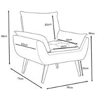Kit 02 Poltronas Decorativas Opala Suede Bege - 1