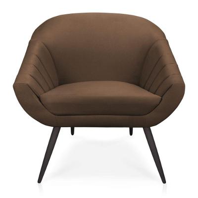 Poltrona Giovana Suede Marrom de Ferro