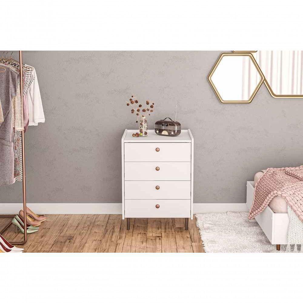 Comoda Luisiana 4 Gavetas - Branco - 1