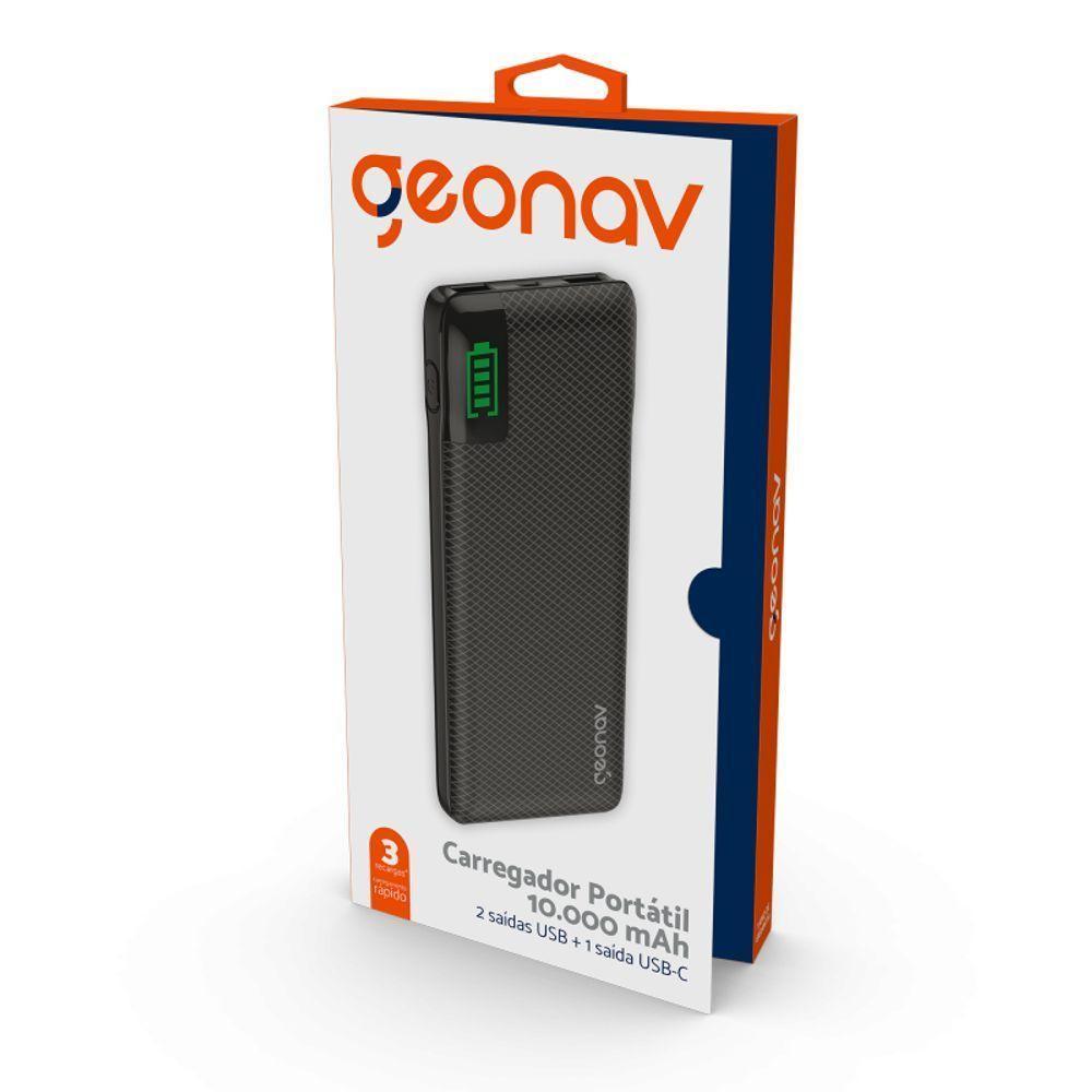 Carregador Portátil Universal 10.000Mah Preto - Pb10Kbk - Geonav - 3