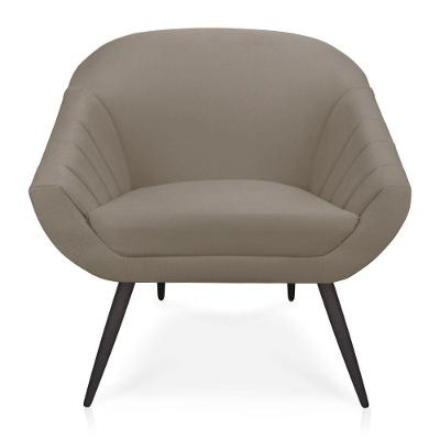 Poltrona Giovana Suede Marrom Rato de Ferro
