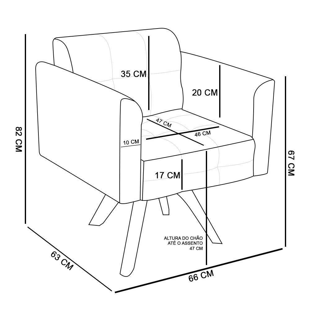 Poltrona Giratória Elisa Linho Grafite A26 Base Madeira Mm30 - 5