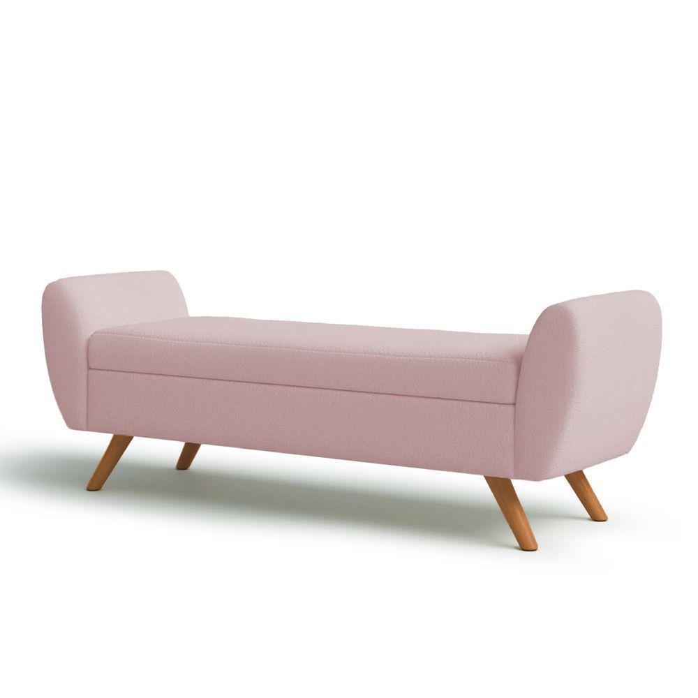 Recamier Bau Grecia 1,60M Suede Rosa Bebe - Clique Decor - 3