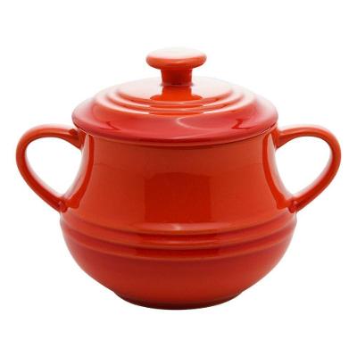 Pote De Cerâmica Retro 16,5x12cm Laranja Wolff