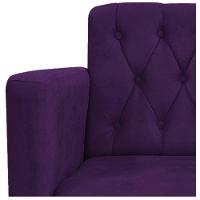 Kit 02 Poltronas Classic Pés Luís Xv Suede Roxo