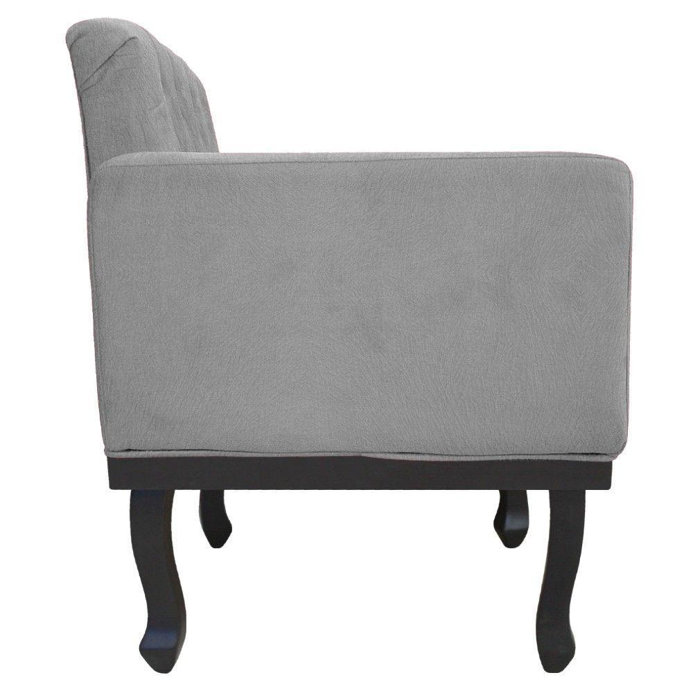 Kit 02 Poltronas Classic Pés Luís Xv Suede Cinza - 3