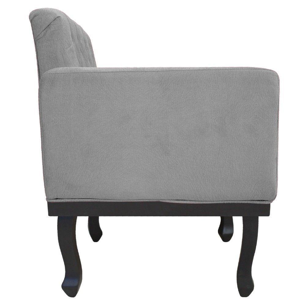 Kit 02 Poltronas Classic Pés Luís Xv Suede Cinza - 4