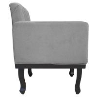 Kit 02 Poltronas Classic Pés Luís Xv Suede Cinza