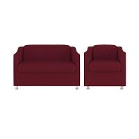 Kit Poltrona Tilla Recepção + Namoradeira Sala, Quarto Suede marsala - 1
