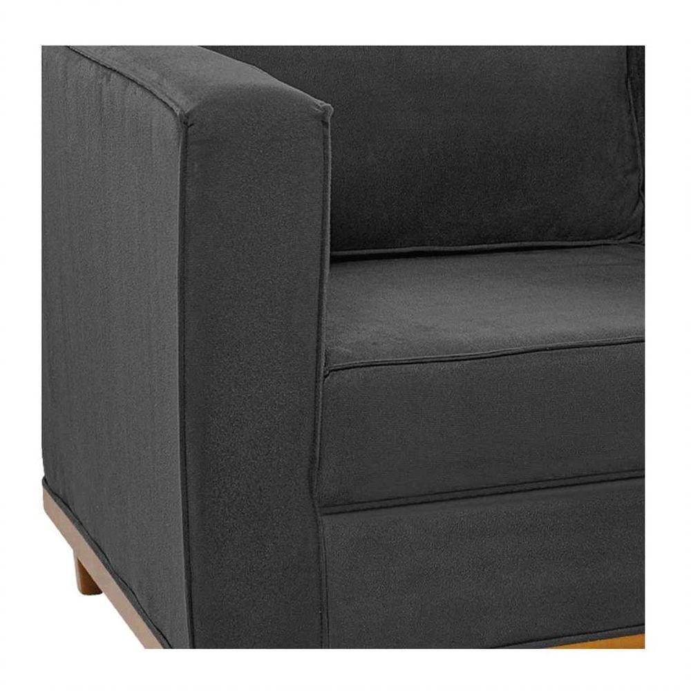 Poltrona Decorativa Europa Linho Chumbo - 3