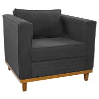 Poltrona Decorativa Europa Linho Chumbo - 1