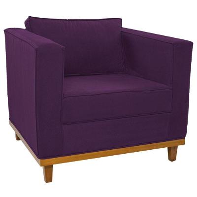 Poltrona Decorativa Europa Suede Roxo