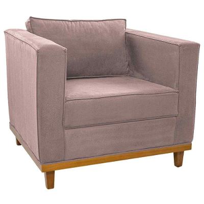 Poltrona Decorativa Europa Linho Rosê