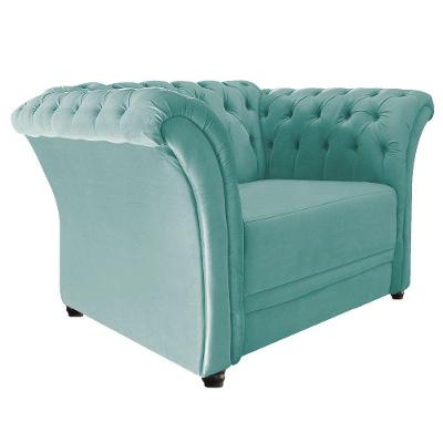 Poltrona Decorativa Chesterfield Azul Tiffany