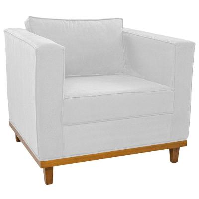 Poltrona Decorativa Europa Suede Branco