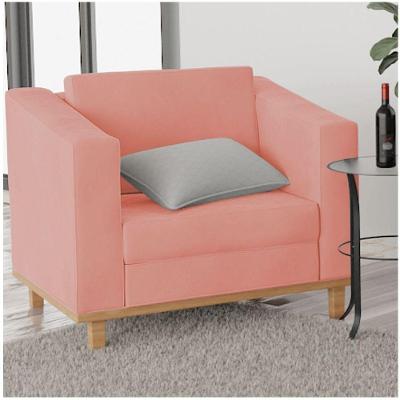 Poltrona Decorativa Europa Suede Coral