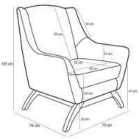 Kit 02 Poltronas Fixa Juliet D02 Linho Verde C-117 - 2