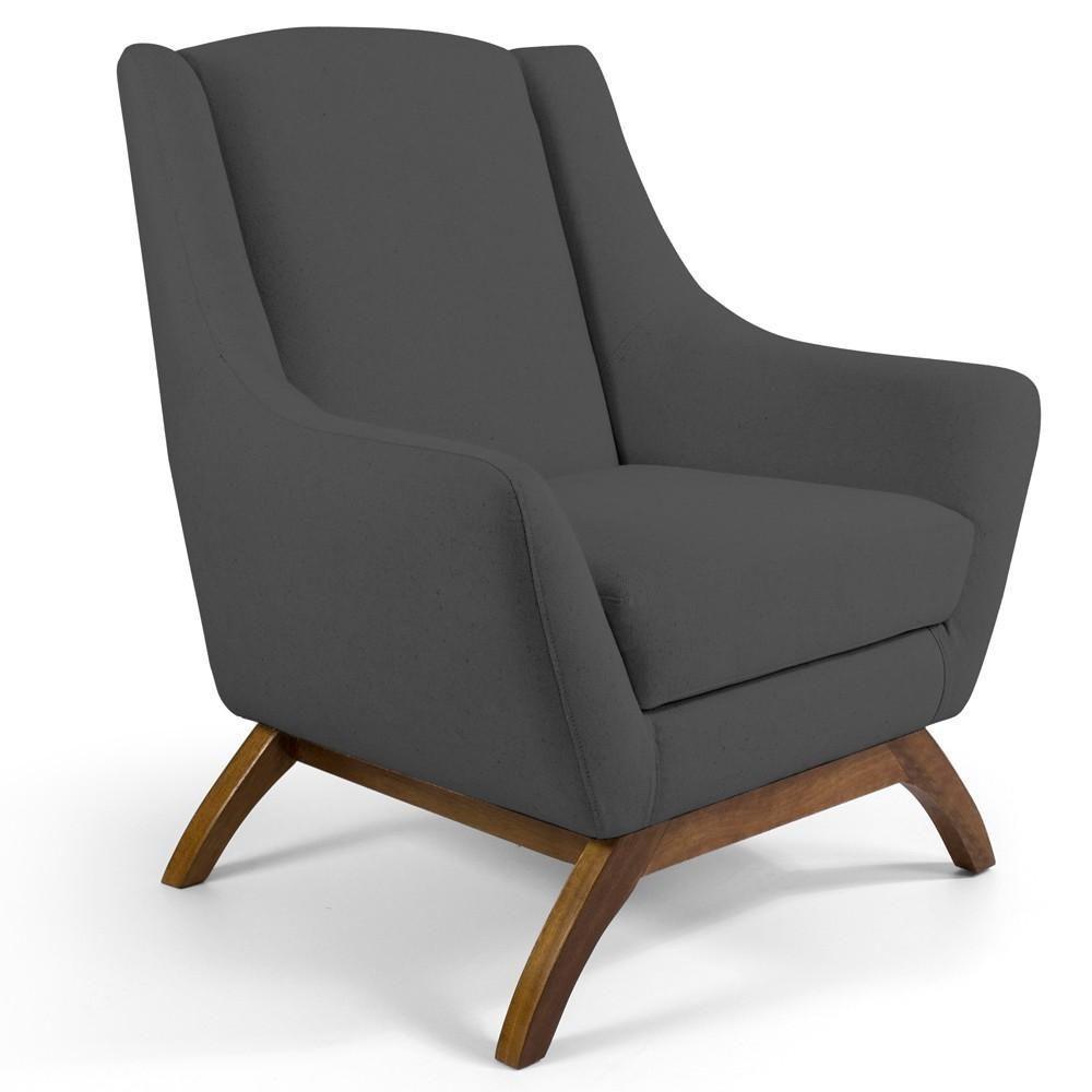 Kit 02 Poltronas Fixa Juliet D02 Veludo Cinza C-317 - 4