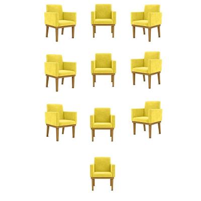 Kit 10 Poltronas Reforçada - Balaqui Decor amarelo