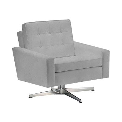 Poltrona Fk Giratória Suede Cinza Base Alumínio Cor Cinza