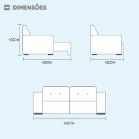 Sofá 4 Lugares Retrátil E Reclinável Bruna 2.50m Suede Móveis Mix Cinza Claro - 5