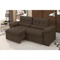 Sofá Arezzo Retrátil/reclinável 4lugares Suede Marrom 2,15m - Xflex - 2