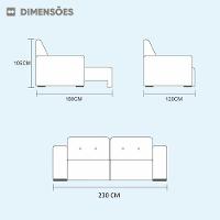 Sofá Bruna 3 Lugares Retrátil E Reclinável 2.30m Suede Móveis Mix Cinza Claro - 9