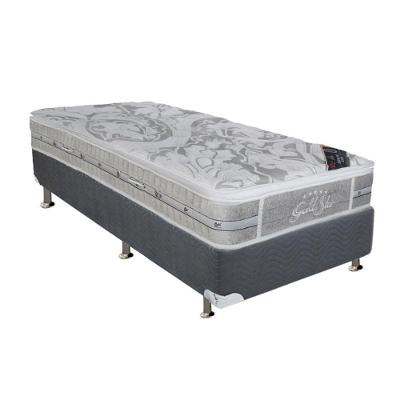 Cama Box Solteiro: Colchão Molas Pocket Ensacadas Castor  Super Luxo Látex SLX + Base CRC Suede Gray(88x188)