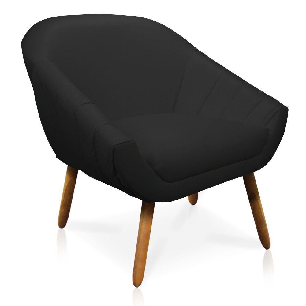 Kit 01 Namoradeira 02 Lugares E 01 Poltrona Giovana Corino Preto Pés Palito Castanho - 5