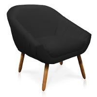 Kit 01 Namoradeira 02 Lugares E 01 Poltrona Giovana Corino Preto Pés Palito Castanho - 5