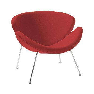 Poltrona Design Trevo Suede Vermelho Base Cromada Cor Verde