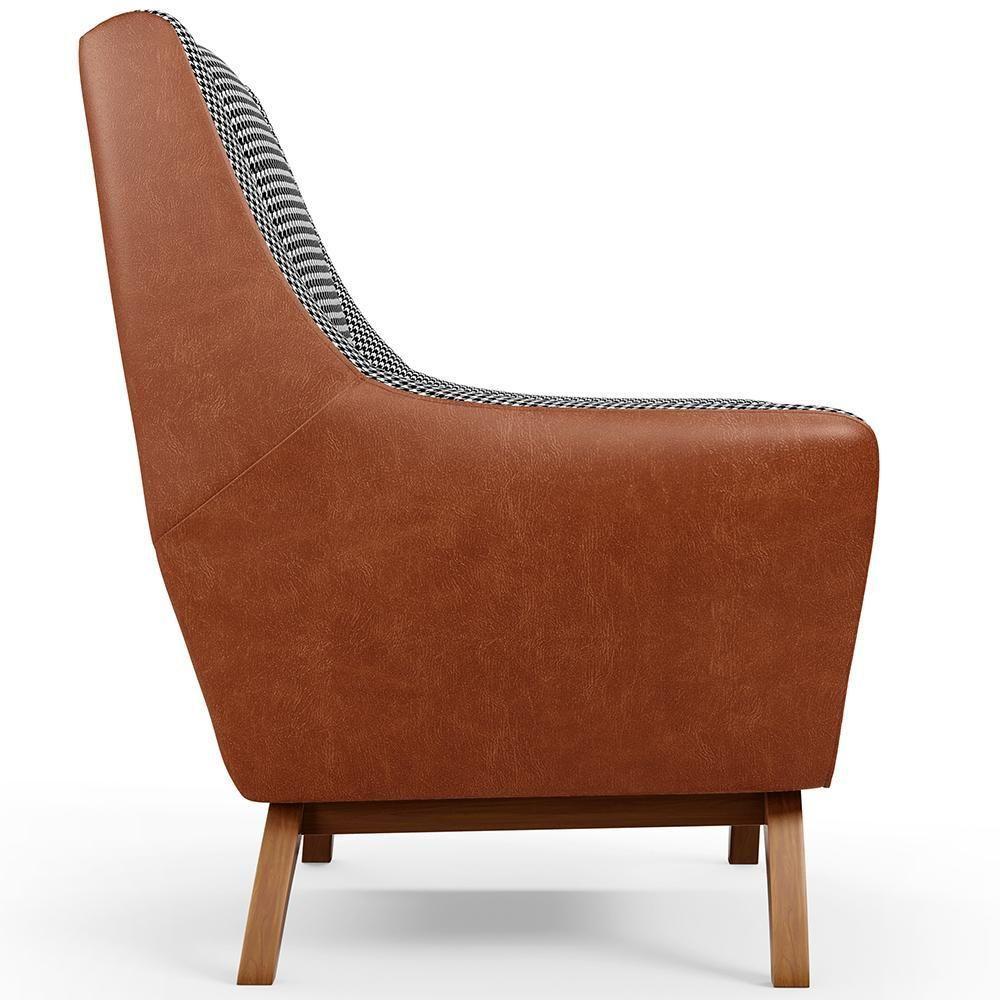 Poltrona Base Em Madeira Camel B-14 Pied Poule - 3