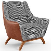 Poltrona Base Em Madeira Camel B-14 Pied Poule - 1