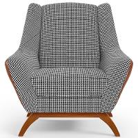 Poltrona Base Em Madeira Camel B-14 Pied Poule - 6