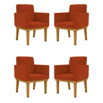 Kit 04 Poltronas Decorativa Reforçada Oferta - Balaqui Decor Cor:terracota