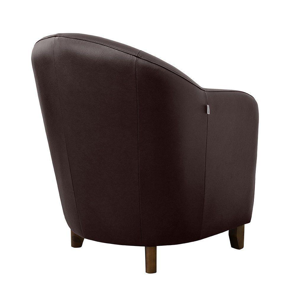 Kit 2 Poltronas Kairós com Pés Madeira Couro Chocolate - 4