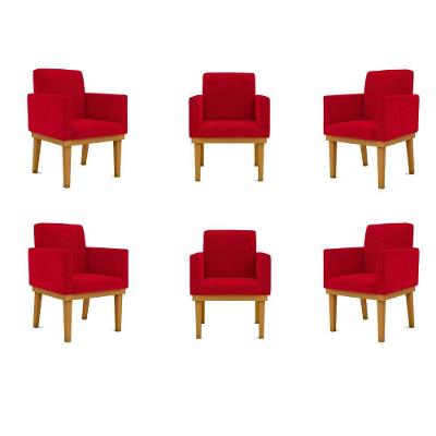 Kit 06 Poltronas Reforçada - Balaqui Decor vermelho