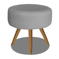 Kit 2 Poltronas Opalas Com Puff Redondo Suede Cinza - 13