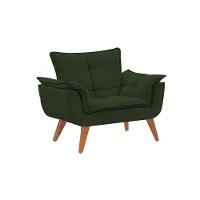 Kit 2 Poltronas Opalas Com Puff Redondo Suede Verde - 8