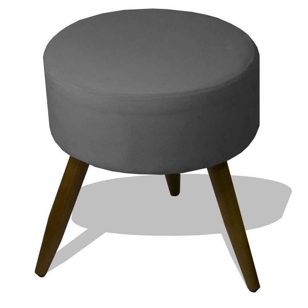 Kit 2 Poltronas Opalas Com Puff Redondo Suede Grafite - 2