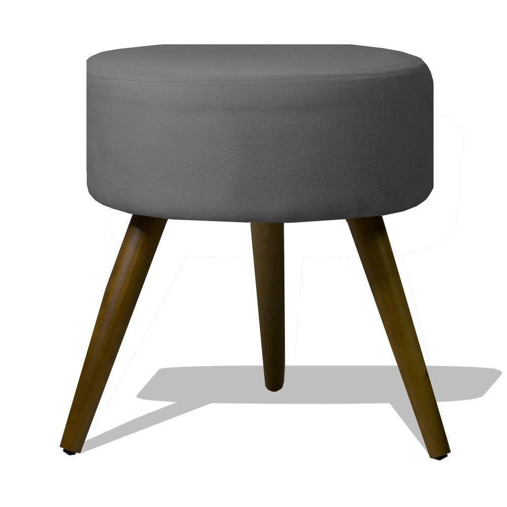 Kit 2 Poltronas Opalas Com Puff Redondo Suede Grafite - 3