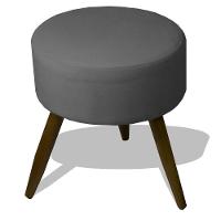 Kit 2 Poltronas Opalas Com Puff Redondo Suede Grafite - 2