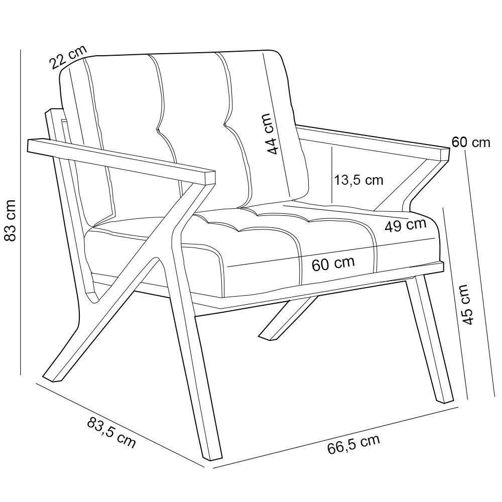 Kit 02 Poltronas Com Cintas De Corano Facto Verde Musgo - 6