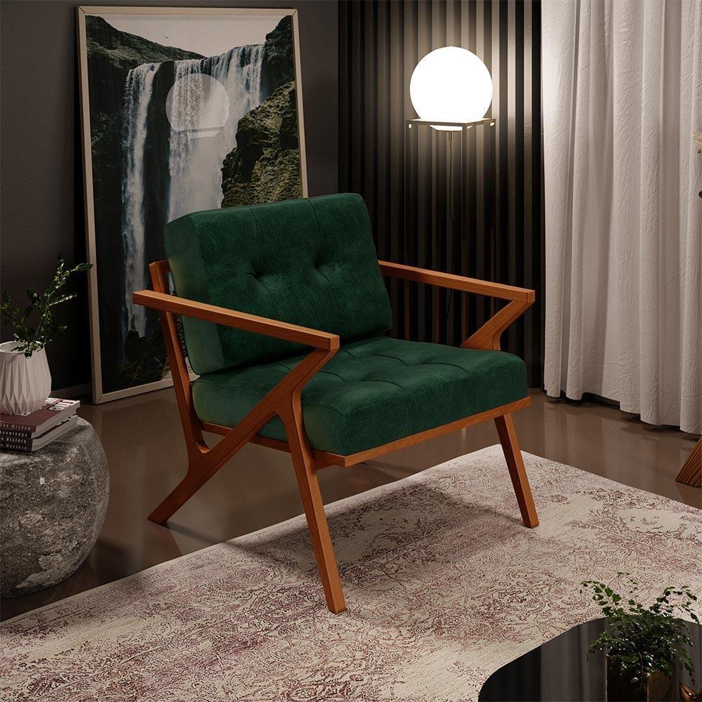 Kit 02 Poltronas Com Cintas De Corano Facto Verde Musgo - 9