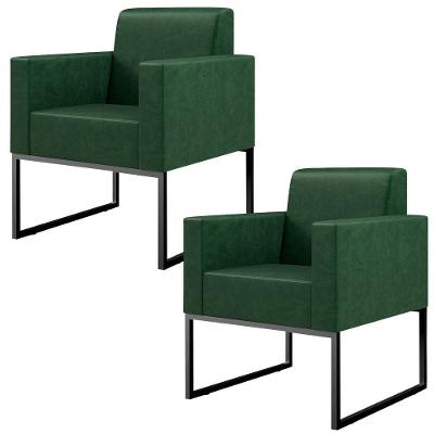 Kit 2 Poltronas Decorativas Helô L02 Facto Verde Musgo Lyam Decor