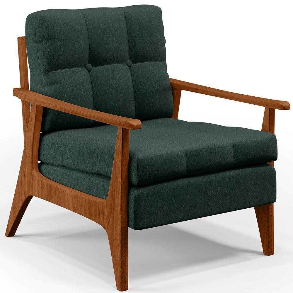 Kit 02 Poltronas Encosto Emília Linho Verde Musgo - 8