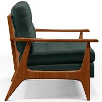 Kit 02 Poltronas Encosto Emília Linho Verde Musgo